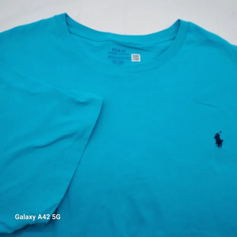 Polo Ralph Lauren Mens 4XLT Turquoise Blue Crewneck Short Sleeve Pony T-Shirt